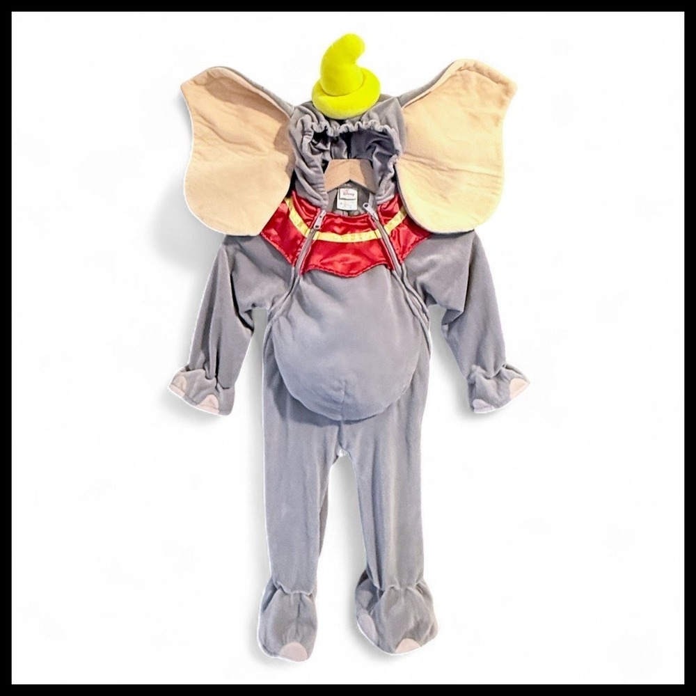 VTG Disney Store Plush Dumbo Flying Elephant Costume‎ 18-24M Hooded Halloween
